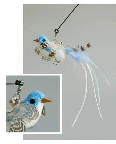 Hands-Free Feather Cat Wand with Bell and Suction Cup for Kittens.