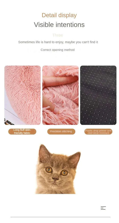 Plush Winter Pet Nest – Warm & Detachable Washable Dog Bed for Cats and Small Dogs