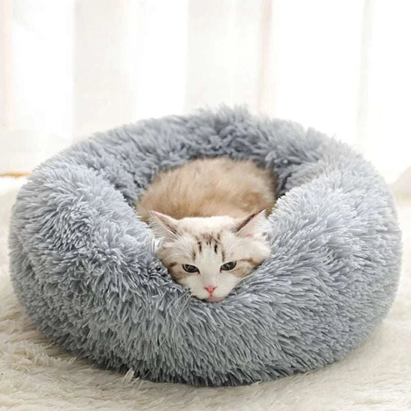 Plush Winter Pet Nest – Warm & Detachable Washable Dog Bed for Cats and Small Dogs