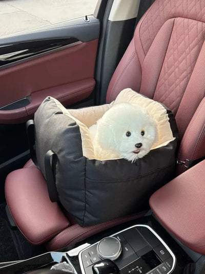 Portable Dog Car Seat Bed Booster Washable Home Cat Nest with Storage Pockets Soft Nest