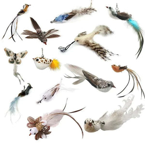 Hands-free feather cat wand with bell and suction cup interactive toy.feather wand cat toy