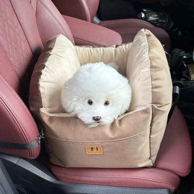 Portable Dog Car Seat Bed Booster Washable Home Cat Nest with Storage Pockets Soft Nest