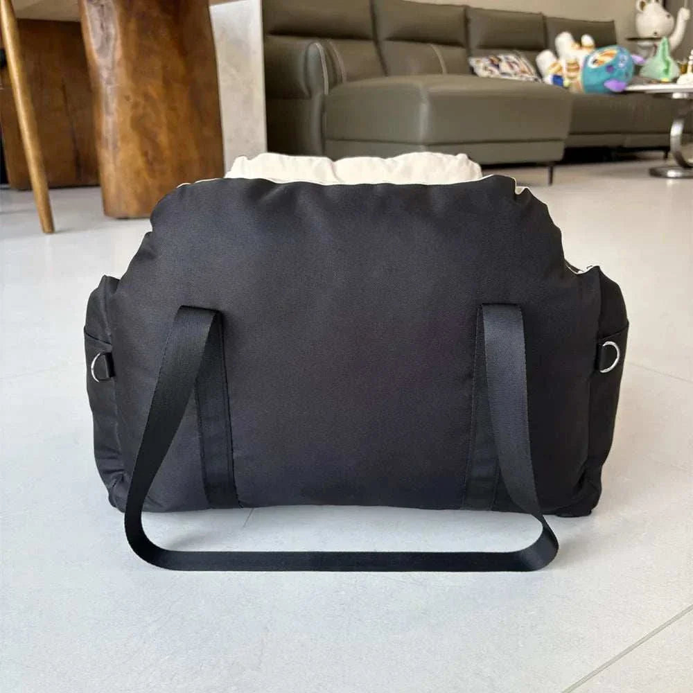 Portable Dog Car Seat Bed Booster Washable Home Cat Nest with Storage Pockets Soft Nest