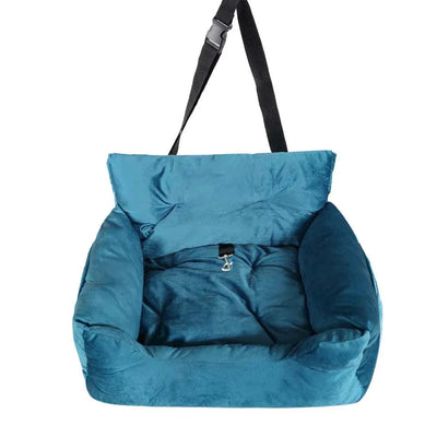 Car seat cover for small and medium dogs, breathable pet carrier bed, suitable for travel, gray color.