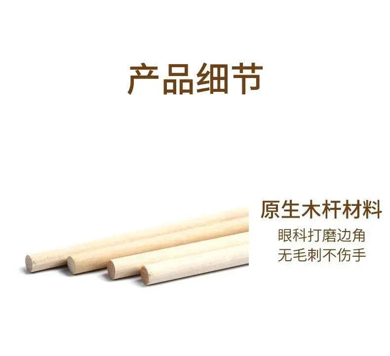 Wooden rods for colorful feather cat wand toy with Chinese text.