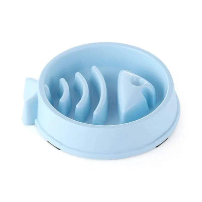 Anti-Choking Slow Feeder Bowl for Cats & Dogs in assorted colors, non-slip plastic design.