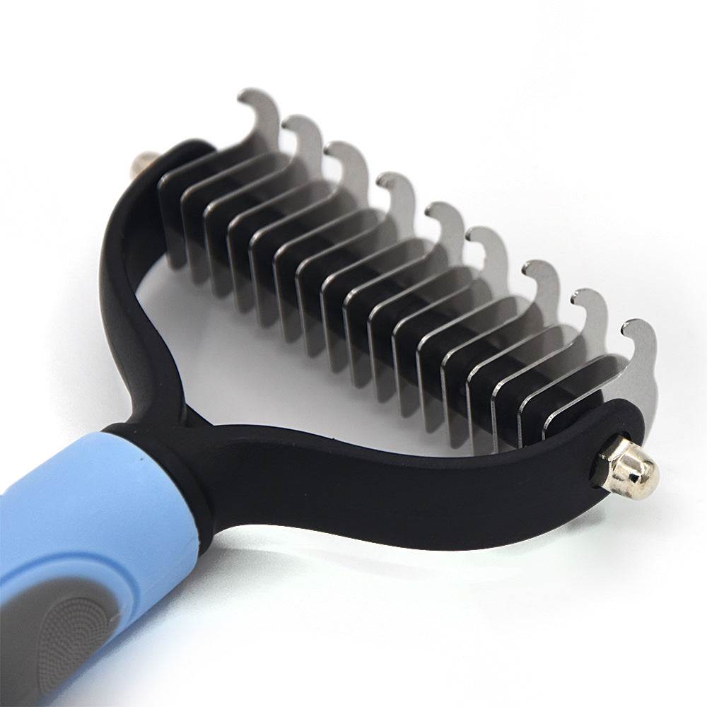 Professional pet deshedding brush with stainless steel blades for dogs and cats. pets hair removal